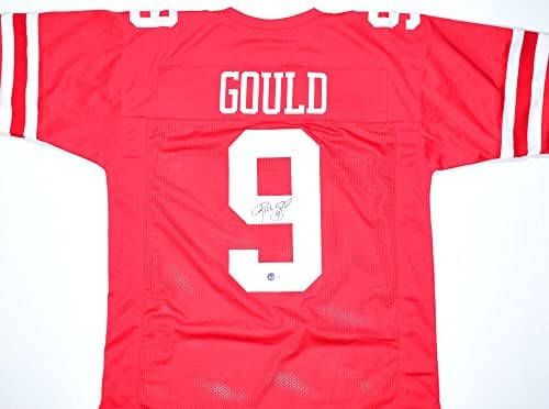 Robbie Gould autografou Red Pro Style Jersey- Beckett W Hologram Black