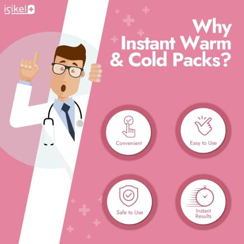 Isikel Instant Hot Pack - Pacotes de aquecimento de gel de ativação rápida descartável para dor, kits de primeiros socorros,