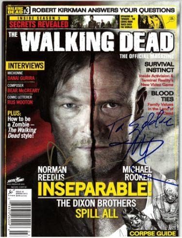 Norman Reedus e Michael Rooker Dual assinou 2013 The Walking Dead Oficial Magazine para Eddie- Coa - Revistas de TV
