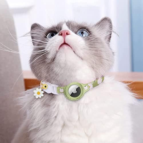 TDTOK Airtag Cat Collar, colares florais de gato com suporte de ar-artag, colar de gato de tag breakaway com sino e fivela