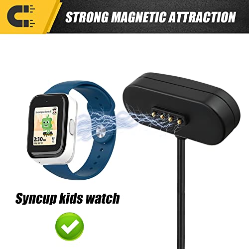 BPOPO CAVE MAGNÉTICO COMPATÍVEL PARA SYNCUP KIRSWATCH Smartwatch, conveniente Vá para o cabo de carregamento de carros USB