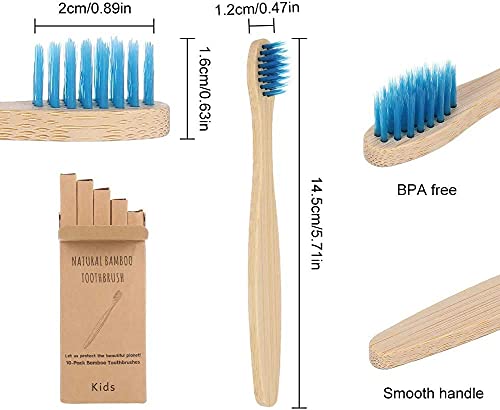 EcoPro Kids Bamboo escovas de dentes 20 embalagem manual de dentes manuais premium e ecologicamente corretos Kit de escovas de dente