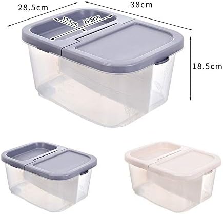 Caixa de armazenamento de arroz doméstico Llryn, caixa de armazenamento de plástico de grãos de alimentos de cozinha com
