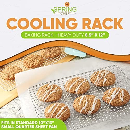 Rack de resfriamento de chef de primavera, prateleiras de resfriamento de aço inoxidável para cozinhar e assar - assadeira