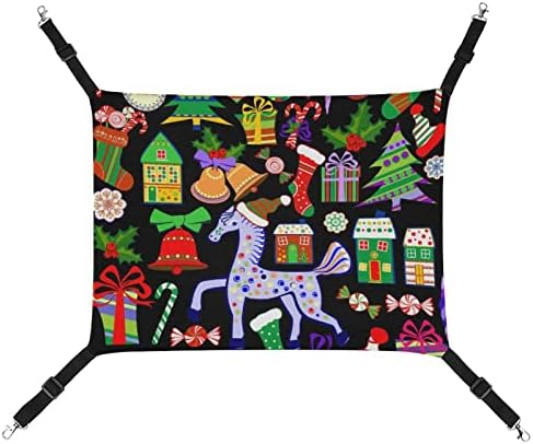 Hammock de animais de estimação Cama de dormir de Natal com tiras ajustáveis ​​e ganchos de metal 16,9 x13
