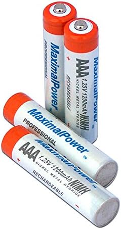 MaximalPower AAA Baterias recarregáveis ​​1200mAh Desempenho de alta capacidade e Ni-MH por mais duradouro Ni-MH Triple