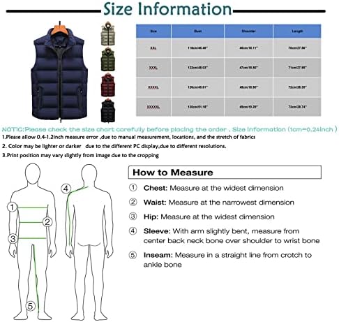 Casacos e jaquetas ymosrh masculinos de inverno casual com zíper com zíper com zíper de mangas com casaco de colete fora dos casacos