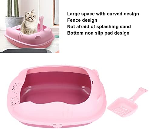 Caixa de areia semi -fechada, prático banheiro de gato espacial o suficiente para gatos para cães para pequenos animais de