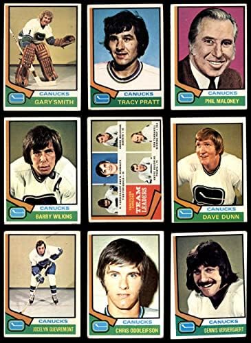 1974-75 Topps Vancouver Canucks perto da equipe Set Vancouver Canucks GD+ Canucks