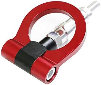 ijdmtoy jdm vermelho rastreio estilo reboque anel de gancho compatível com 2005-2010 scion tc, feito de alumínio leve
