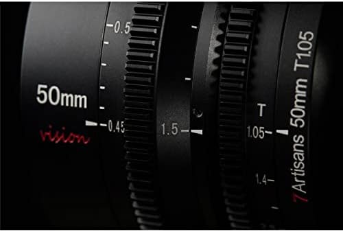7artisans fotoelétricos 50mm T1.05 Vision Cine Lens para micro quatro terços, preto