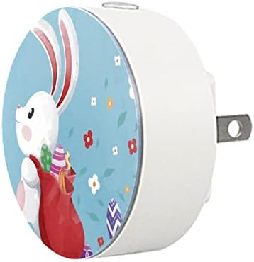 2 Pacote de plug-in nightlight LED Night Light Bunny fofo com mochila com sensor do anoitecer para o quarto para o quarto
