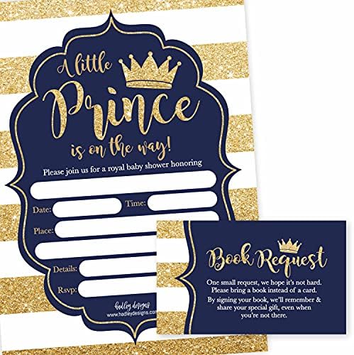 25 Little Prince Baby Shower Convites, 25 livros para cartões de solicitação de chá de bebê, Sprinkle Convite Boy,