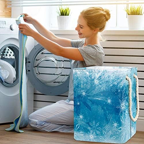Ndkmehfoj gelo em uma janela cestas de lavanderia cestas de roupas sujas à prova d'água, alça macia dobrável colorida