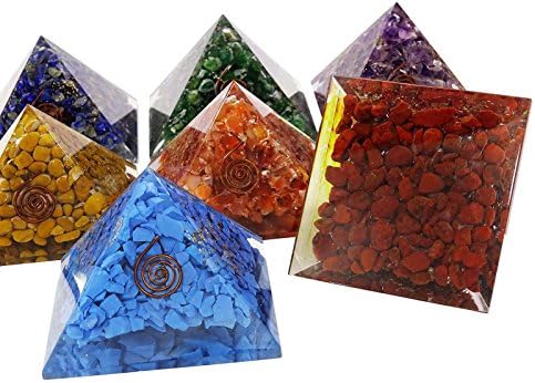 Harmonize Multistone 7 Pices Healing Crystal Piramid Gerador de energia Meditação Yoga com Chakra Symobol para acessórios