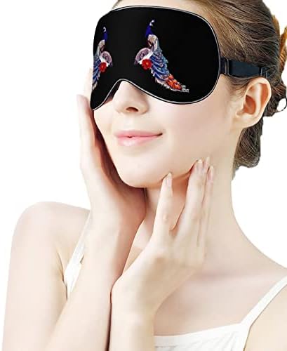 Pavão máscara para os olhos sono de olhos vendados com bloqueios de cinta ajustável Blinder leve para viagens para viagem de ioga de ioga Mulheres homens
