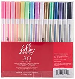Olá, artista! Conjunto de canetas em gel colorido variado, 30 peças, néon, pastel e cores metálicas, tinta de secagem rápida