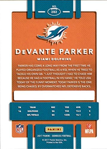 2017 Donruss 282 Devante Parker Miami Dolphins Football Card