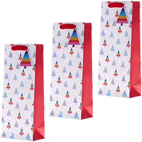 Hallmark Christmas Bottle Bag Bundle - 3 sacos em 1 design de impressão de árvore divertido