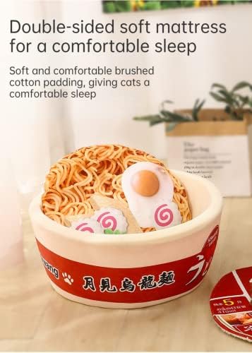 Ssdhua gato ninho divertido noodle instantânea shape de gato sofá -cama de gato cama fofa e confortável Casa de gato de animais