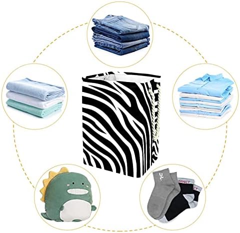 Zebras brancas pretas cestas de lavanderia grandes cestas de armazenamento de pano sujo cestas com alças compartilhadas caixas de armazenamento