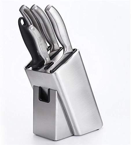 Adquirir suporte de faca de cozinha de aço inoxidável com tesoura 6 buracos acessórios de rack de armazenamento