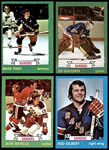 1973-74 Topps New York Rangers perto da equipe definida New York Rangers - Hockey Ex+ Rangers - Hockey