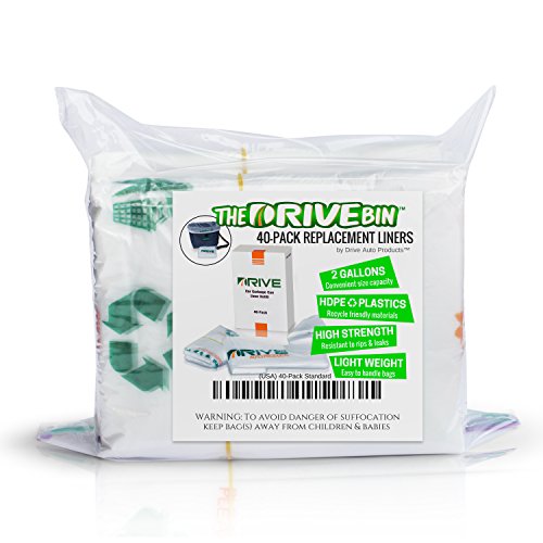 Drive Small Sacos de lixo automático - pacote de 40 latas de lata de lixo de 2 galões - mini sacos de lixo para o banheiro para