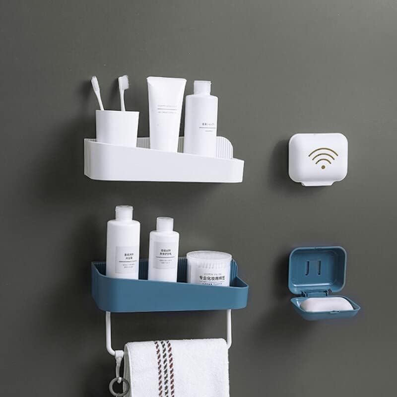 4 Cores de plástico banheiro de banheiro de cozinha de cozinha vaidade de toalhas de toalhas rack de armazenamento de parede com ganchos suprimentos de armazenamento doméstico