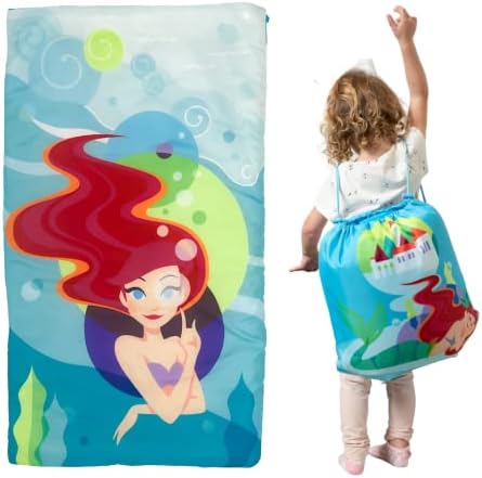 A Little Mermaid Ariel Kids Soft Lightweight 2 peças dormem/sono e um conjunto de bolsas de estilingue, 46 x 26, de Franco