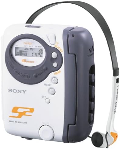 Sony WM-FS222 S2 Sports Walkman Setreo Player com FM/Am/TV e Rádio