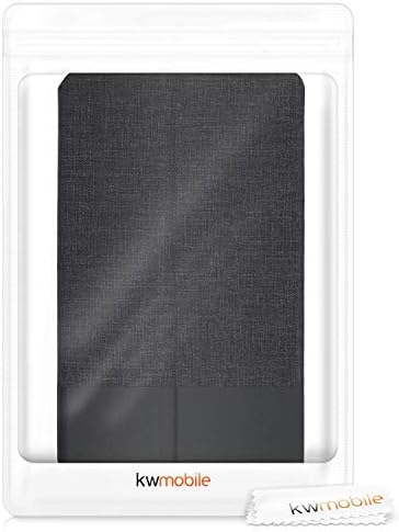 Case Kwmobile Compatível com Huawei Mediapad M3 8.4 - Caso PU Couro e capa de lona com recurso de suporte - Antracite/Black