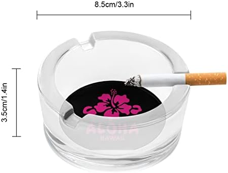 Aloha Hibiscus Flower lindamente padronizada grossa cinzas de vidro cinzas redondas de cigarro redondo decoração de desktop home desktop