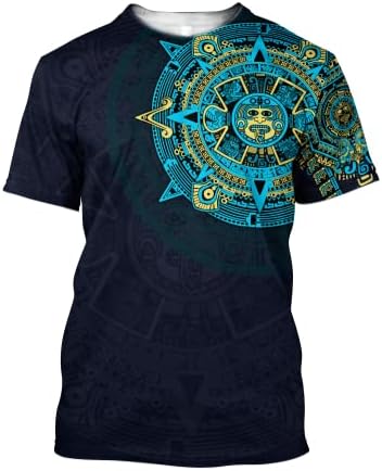 Stylelio - camisas premium astecas do México | Camisas de manga curta ajuste seco de tamanho completo s-5xl