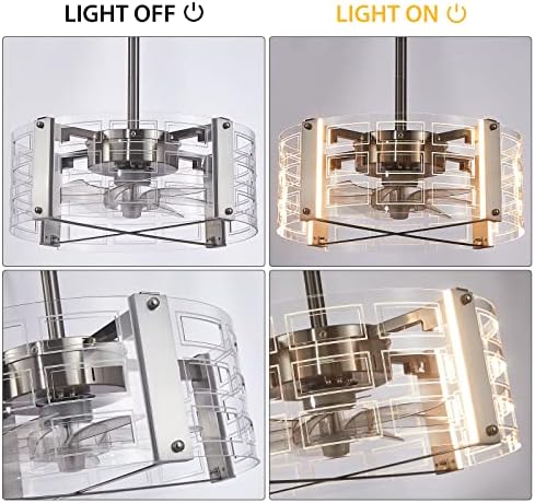 Tabões de teto com luzes de controle remoto, ventilador moderno em teto fechado, kit de luz de teto de teto de baixo perfil de montagem