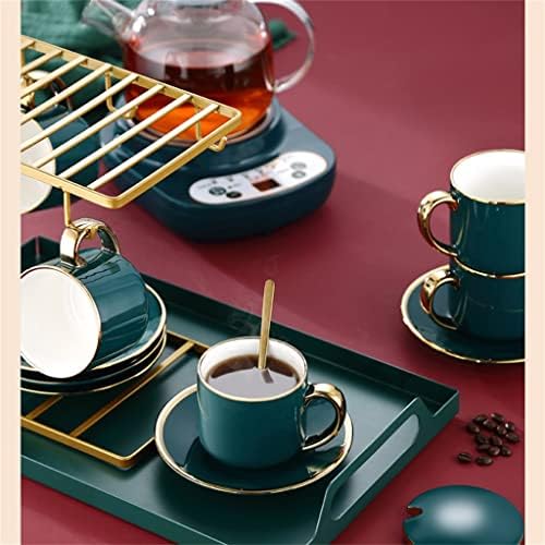 SDFGH Water Cup Set Set Sala de estar de estar nórdica Conjunto de chá de cerâmica Copo de café de pires do conjunto de chá