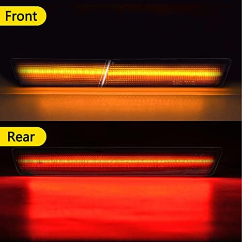 Luzes laterais do marcador de LED YOMTOVM, lente defumada Amber Front + Red traseiro lâmpada lâmpadas de luz do sinal