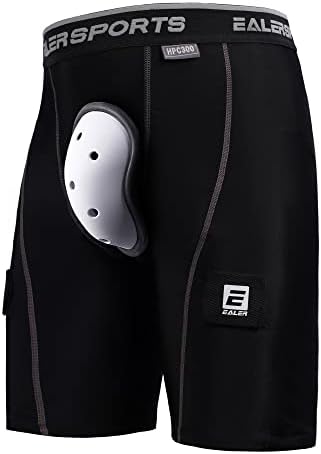 Ealer HCP Compaccy Hockey Pants com copo atlético e guias de meia, atleta de hóquei para homens e meninos - adulto