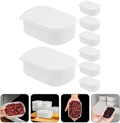 Zerodeko 8pcs Recipientes de armazenamento de alimentos com tampas de tampas de alimentos de alimentos plásticos tigela de cozinha