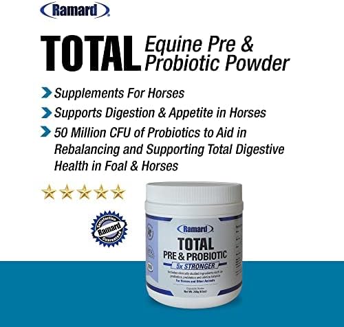 Ramard Total Prebiótico e Fórmula Equina Probiótica | Seringa respiratória e respiratória total 1 pacote - suplemento de saúde