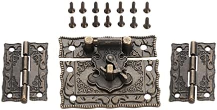 WSSBK 3PCS/Kit Box trave hasp clasp + dobradiças com armário de mala de parafuso Antigo jóias de bronze capa de madeira hardware vintage antiquado