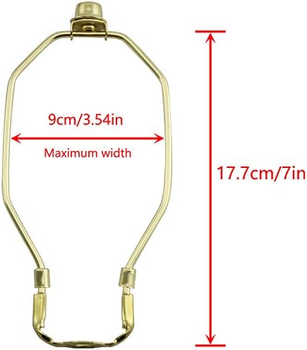 DZS Elec 1pc 7 polegadas Brass Lamp Harpa com base leve e lâmpada de lâmpada Finial da lâmpada para ajuste de tabela/piso Conjunto de combatter de adaptador de fitter uno
