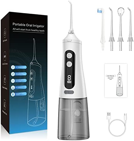 FLOSSOR DE ÁGUA sem fio, irrigador oral para atendimento oral, mais recente tecnologia digital portátil para dentes, aparelhos,