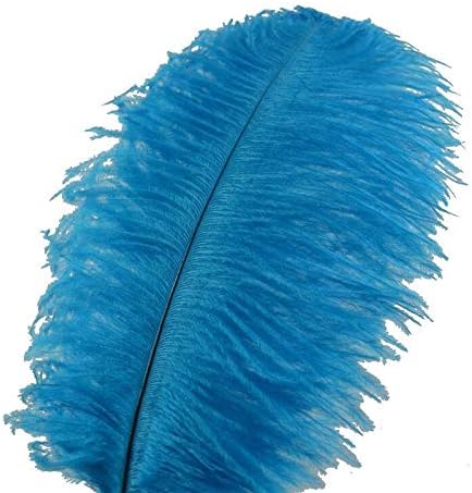 ZAMIHALAA 10-200PCS/LOTE LAKE Blue Avestruz Feather 15-70cm Penas de jóias DIY para fabricação de artesanato e festas de