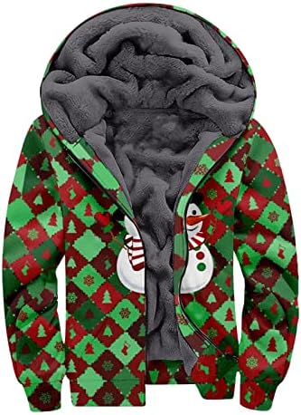 Hoodies de Natal de Badhub para Men Sweatshirt 3D Pullover gráfico com zíper cheio de espessura