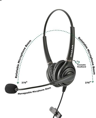 Ovislink Unify OpenScape Desk Telefone fone de ouvido compatível com o fone de ouvido com ruído de fone de ouvido com um cabo de desconexão rápida de fundo para call center e escritório | Voz HD | Durável e confortável