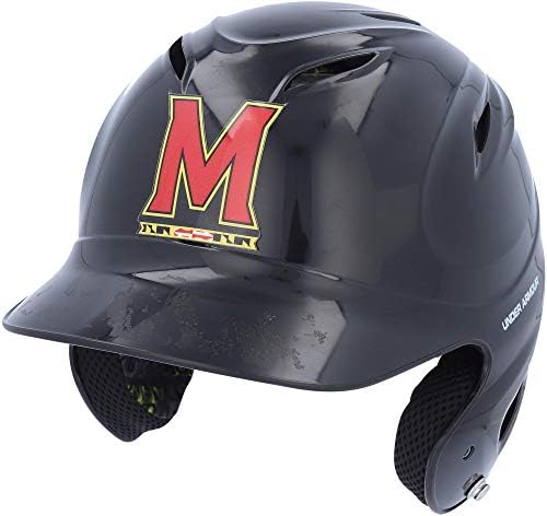 Maryland Terrapins emitido pelo capacete de rebatidas preto de Black Batting do programa de beisebol - tamanho 6 3/4