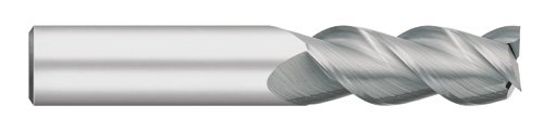 Titan tc49516 moinho de extremidade de carboneto sólido, comprimento regular, 3 flauta, extremidade quadrada, hélice de ângulo de