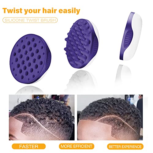 WTTORDE SILICONE CALHO CHABELO, TWIST Curl pente para cachos afro, ferramenta de onda de cabelo de uso bilateral, grandes