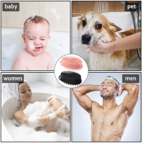 Somente a escova de banho de silicone para lavagem corporal, 2 em 1 esfoliação e massagear lavador de cabelos, massageador